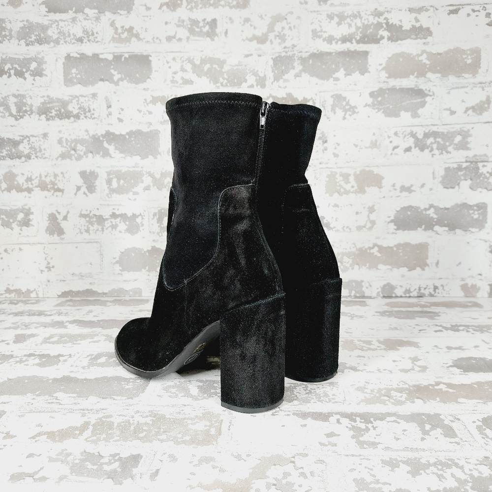 Chinese Laundry Black Round Toe Side Zipper Chunky Block Heel Ankle Booties T164 - Picture 3 of 10